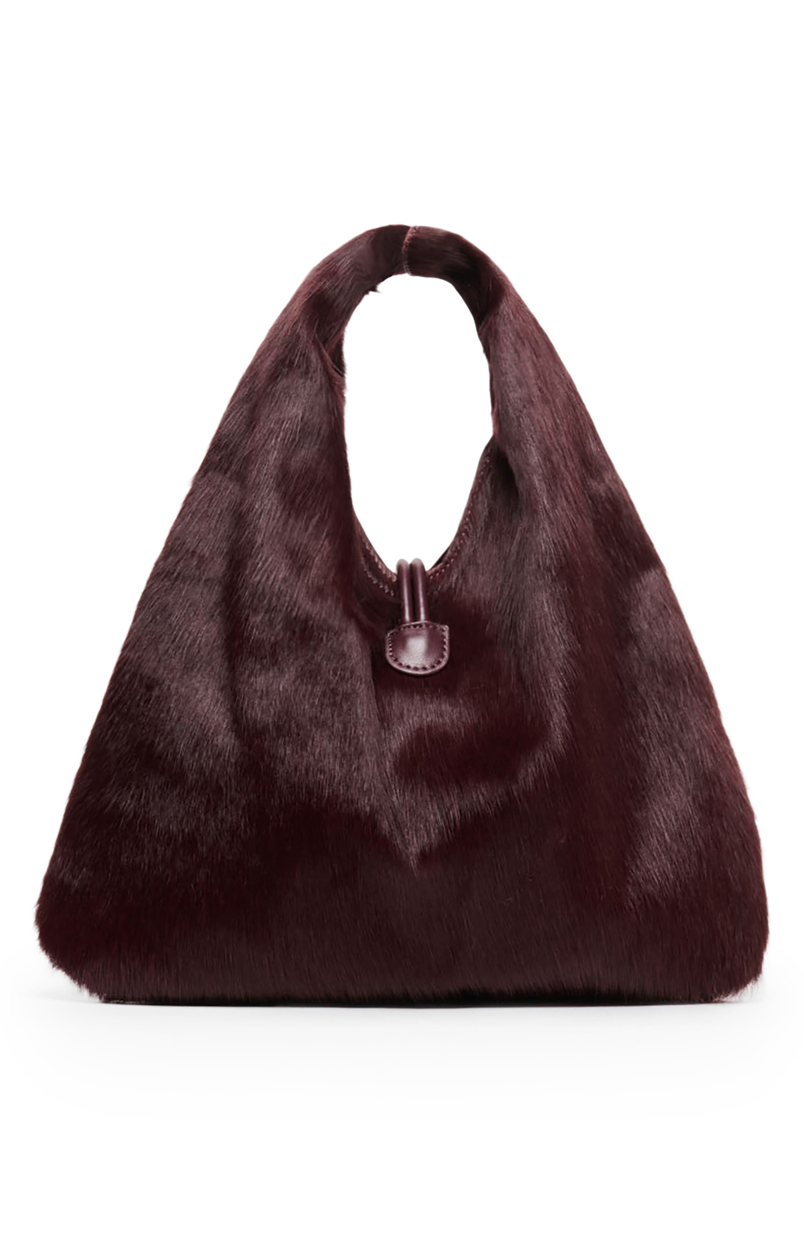 Martin Genuine Calf Hair Hobo Bag, Alternate, color, BURGUNDY