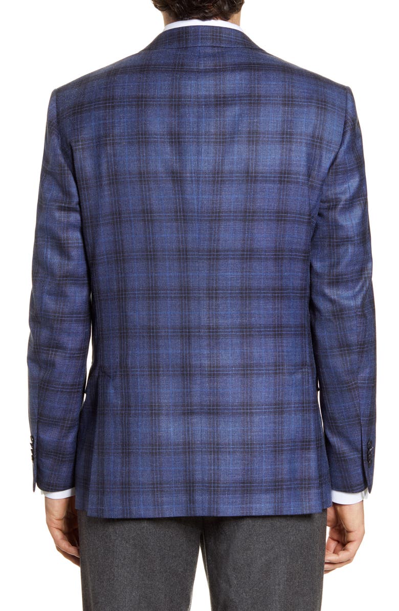 Peter Millar Classic Fit Plaid Stretch Wool Blend Sport Coat, Alternate, color, 