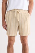 Lucky Brand Textured Striped Pull-On Shorts