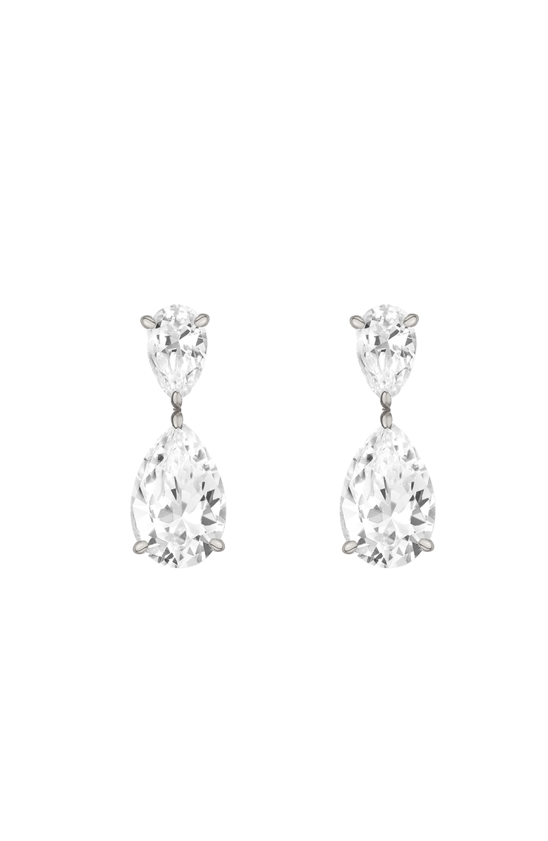 Aurate New York Lab Grown Sapphire Pear Drop Earrings, Alternate, color, Vermeil / White