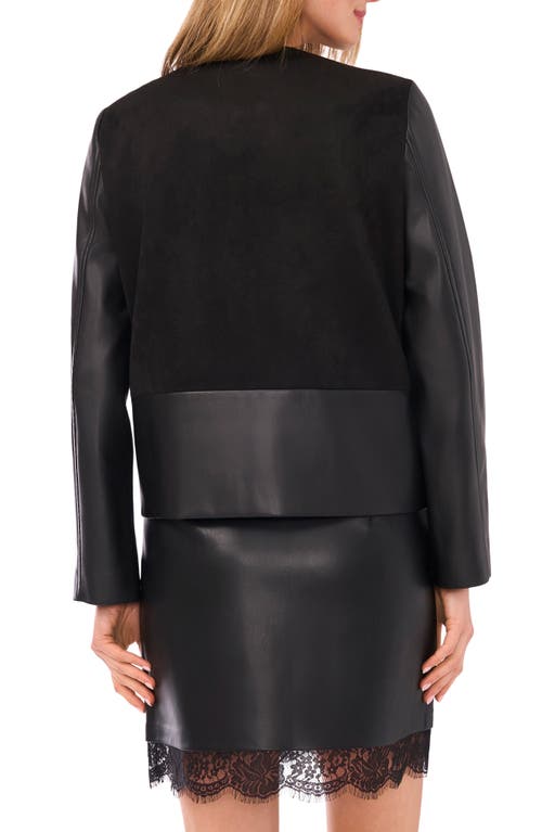 Vince Camuto Faux Suede & Faux Leather Jacket In Black
