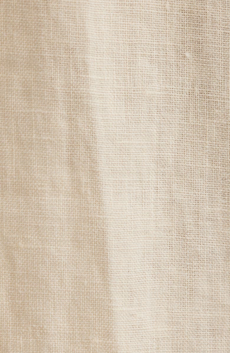 MANGO Side Stripe Linen Drawstring Pants, Alternate, color, Ecru