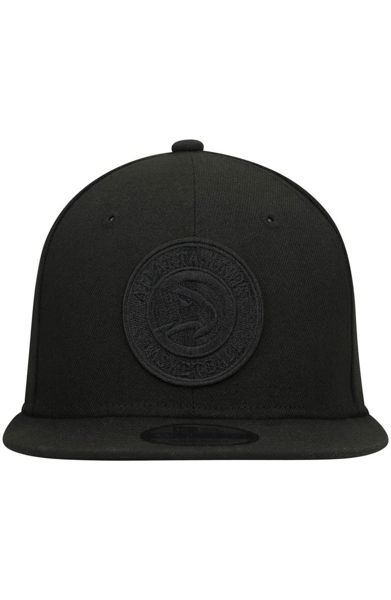 New Era Men's New Era Atlanta Hawks Black On Black 9FIFTY Snapback Hat, Alternate, color, 