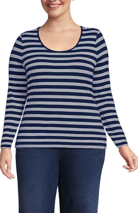 Long Sleeve Lightweight Jersey Scoop Neck T-Shirt