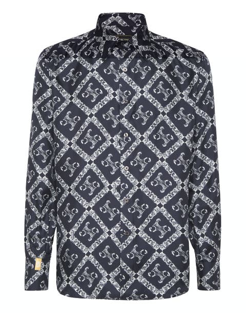 Silk Gold Cut Shirt Bb Monogram Men