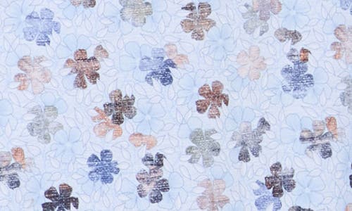 Bugatchi Floral Print Ooohcotton® Knit Polo In Blue