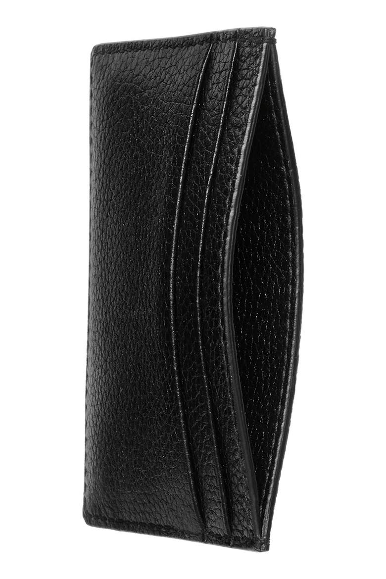 Gucci463 Leather Card Case, Alternate, color, BLACK
