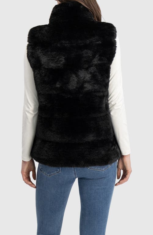 Lyla Grant Fur-free Rex Rabbit (faux Fur) Vest In Black
