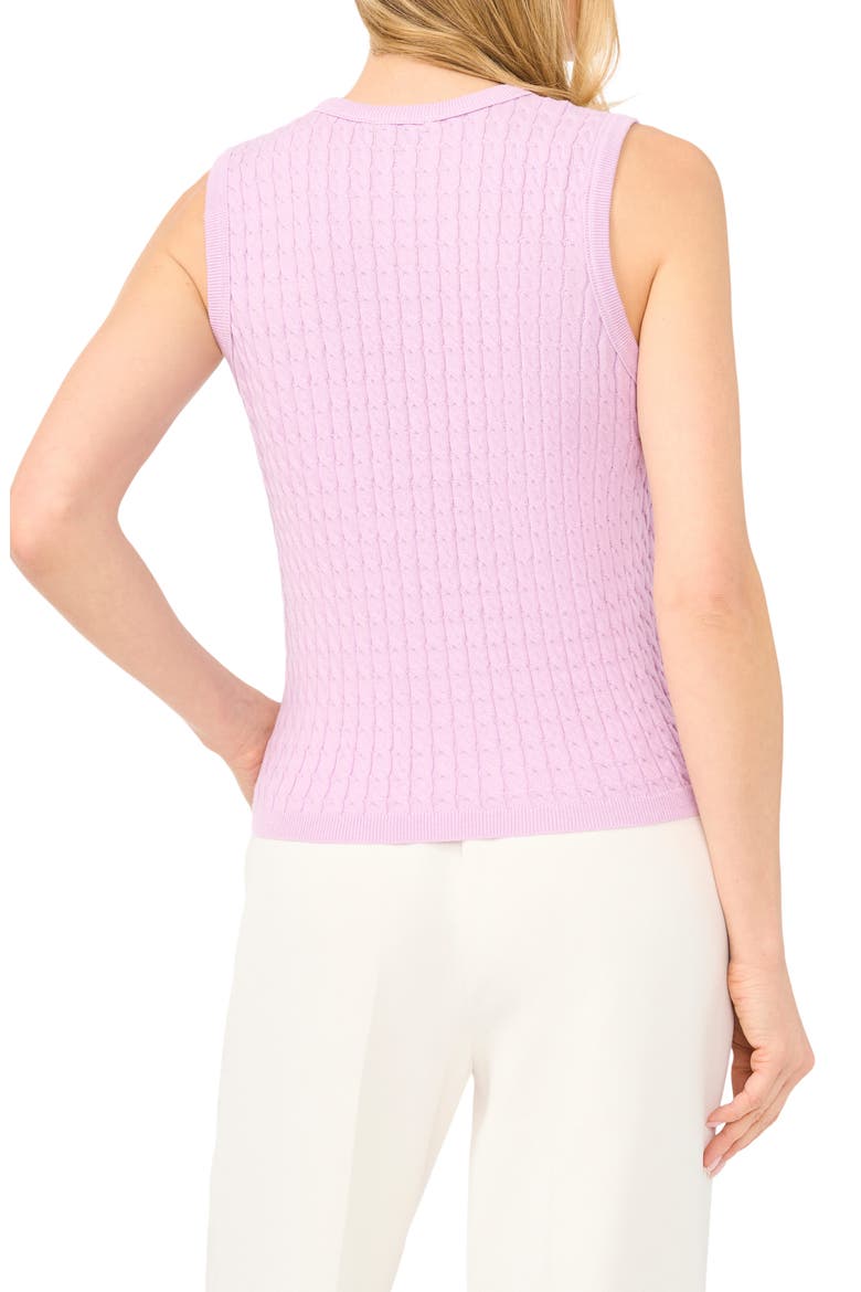 Cable Stitch Cotton Sweater Tank, Alternate, color, LAVENDER SUGAR