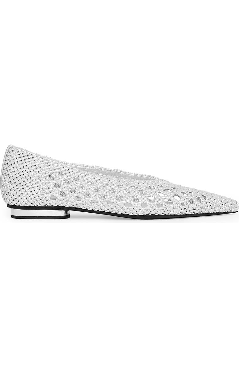 Rebecca Minkoff Bellerina Pointed Cap Toe Flat, Alternate, color, Silver