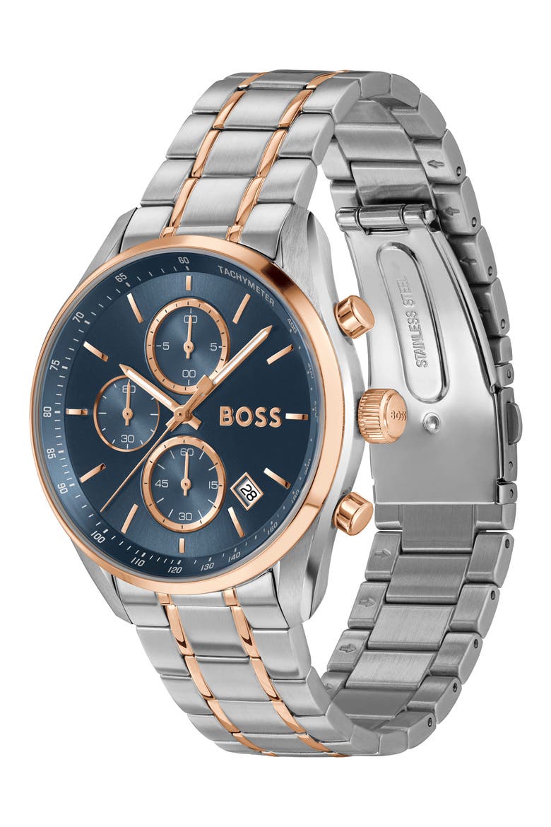 Grand Prix Chronograph Bracelet Watch, 40mm, Alternate, color, BLUE