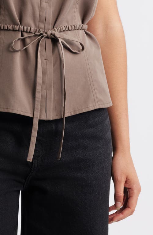 Wit & Wisdom Cap Sleeve Peplum Top In Brown