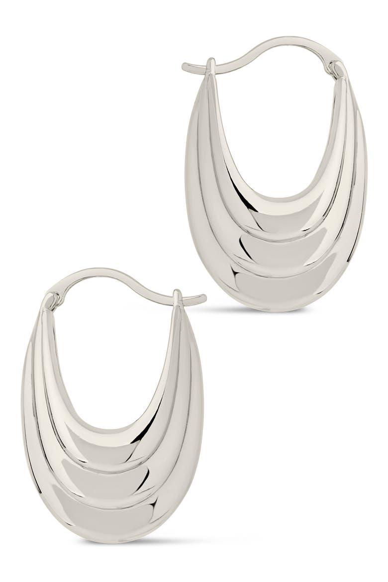 Elodie Hoop Earrings, Alternate, color, SILVER