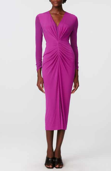 Diane von Furstenberg Hades Two-Tone Long Sleeve Midi Dress