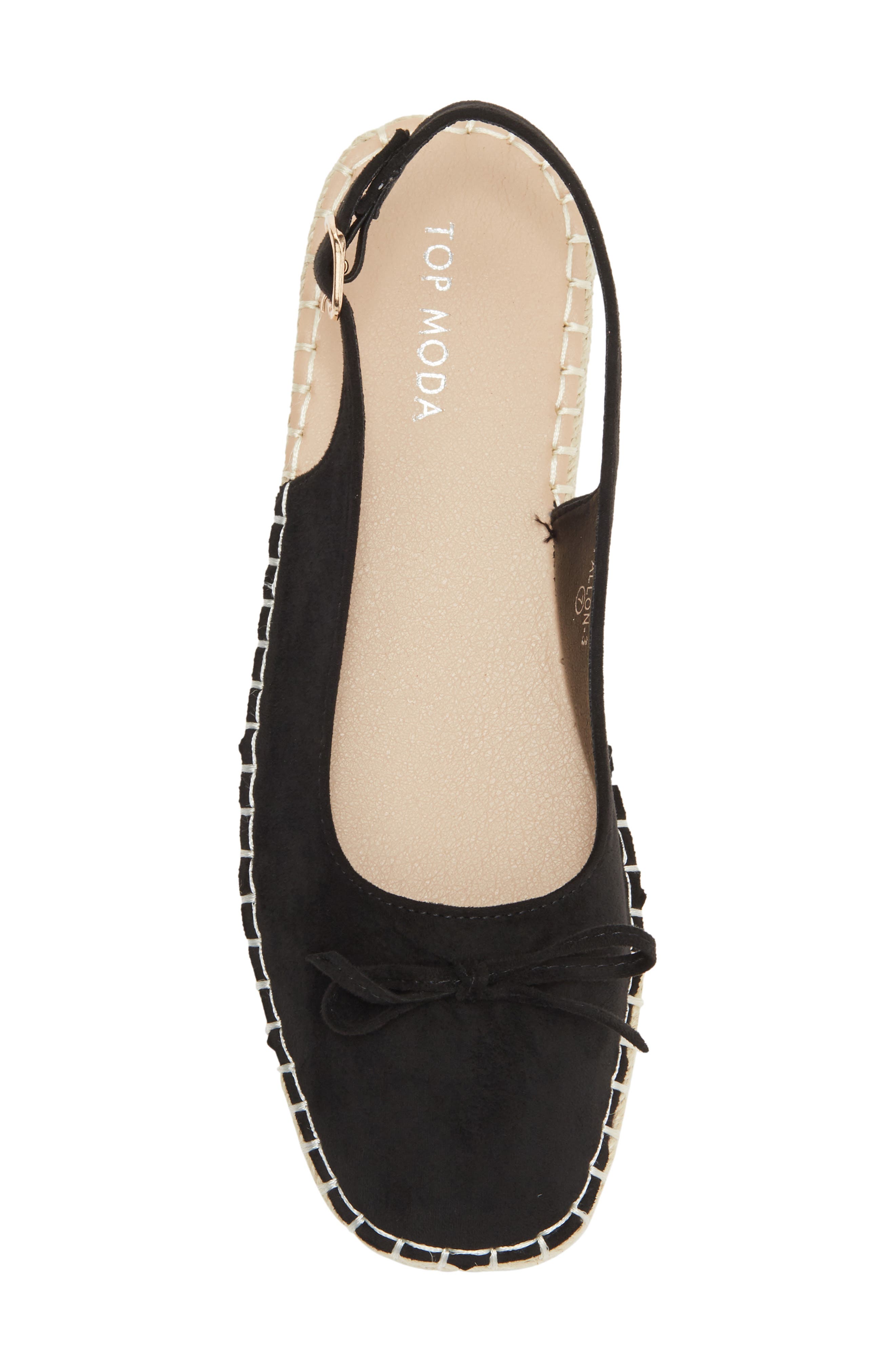 TOP MODA Fallon Slingback Flat, Alternate, color, Black Suede