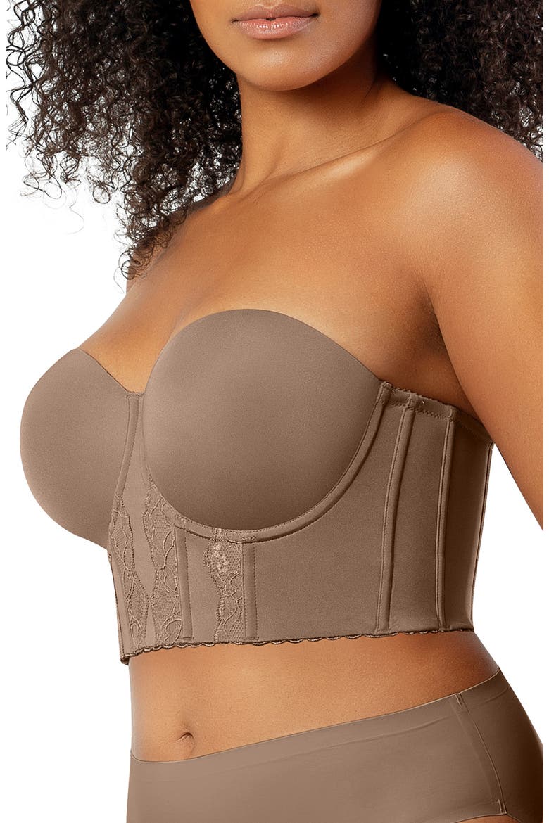Elissa Underwire Strapless Bustier Bra, Alternate, color, MID NUDE