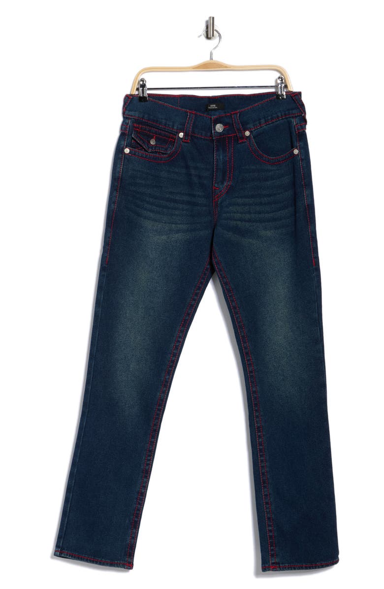 True Religion Geno Big T Flap Pocket Slim Jeans, Alternate, color, Dark Woodland Wash