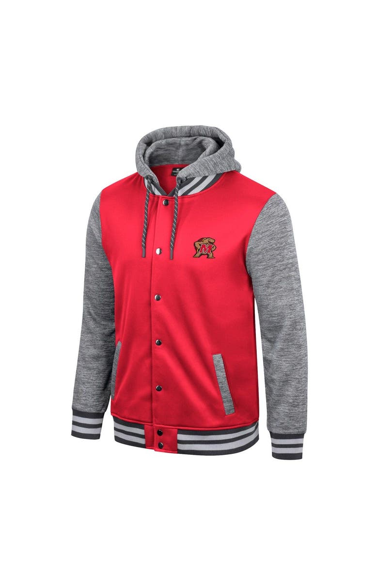 COLOSSEUM Men's Colosseum Red Maryland Terrapins Robinson Hoodie Full-Snap Jacket, Alternate, color, 