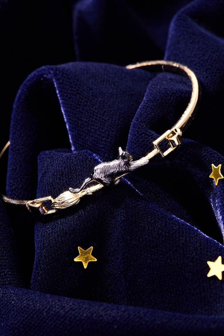 Celestial Cat Tension Bangle, Alternate, color, Gold