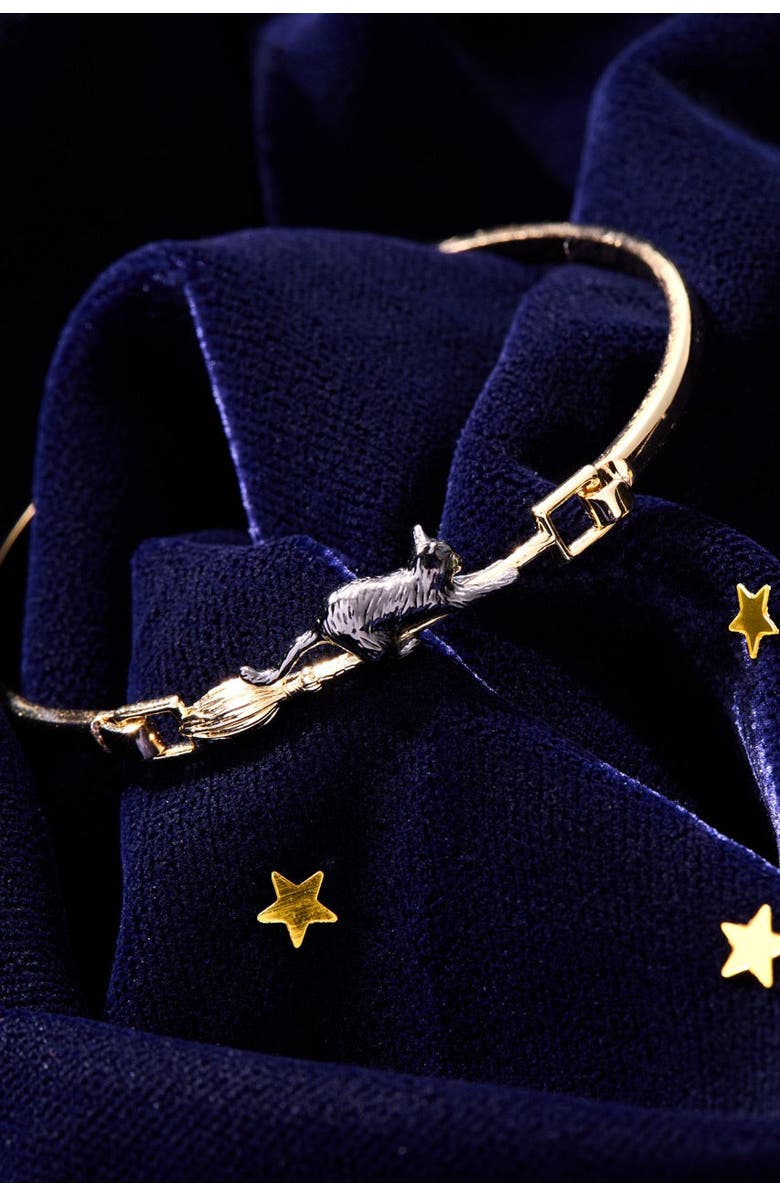 Alex and Ani Celestial Cat Tension Bangle, Alternate, color, Gold