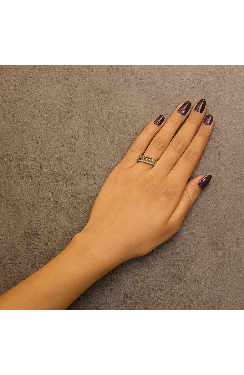 Haus of Brilliance 10K Yellow Gold 1/5 Cttw Diamond Cuban Link Ring Band, Alternate, color, Yellow Gold