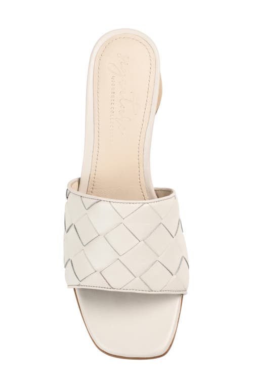 Journee Signature Kellee Woven Leather Sandal In Bone