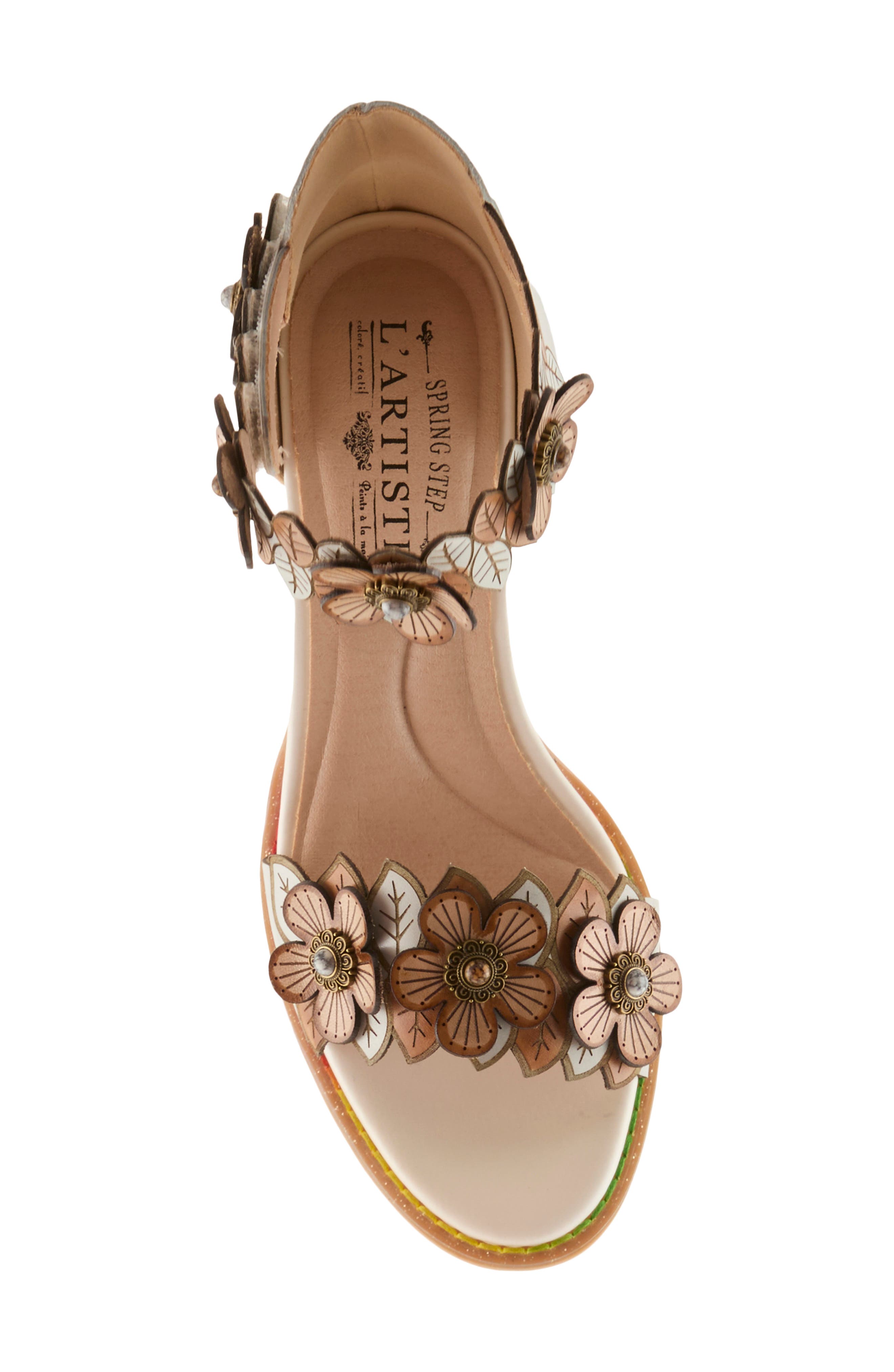 L'Artiste by Spring Step Double Love Ankle Strap Sandal, Alternate, color, White Multi