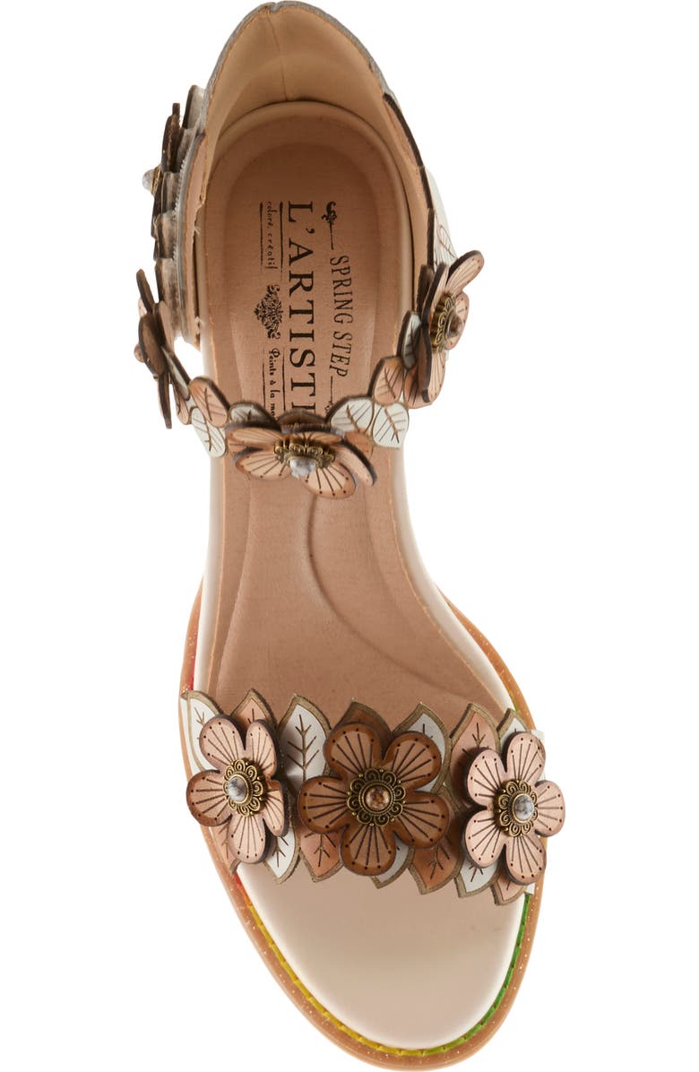 L'Artiste by Spring Step Double Love Ankle Strap Sandal, Alternate, color, White Multi