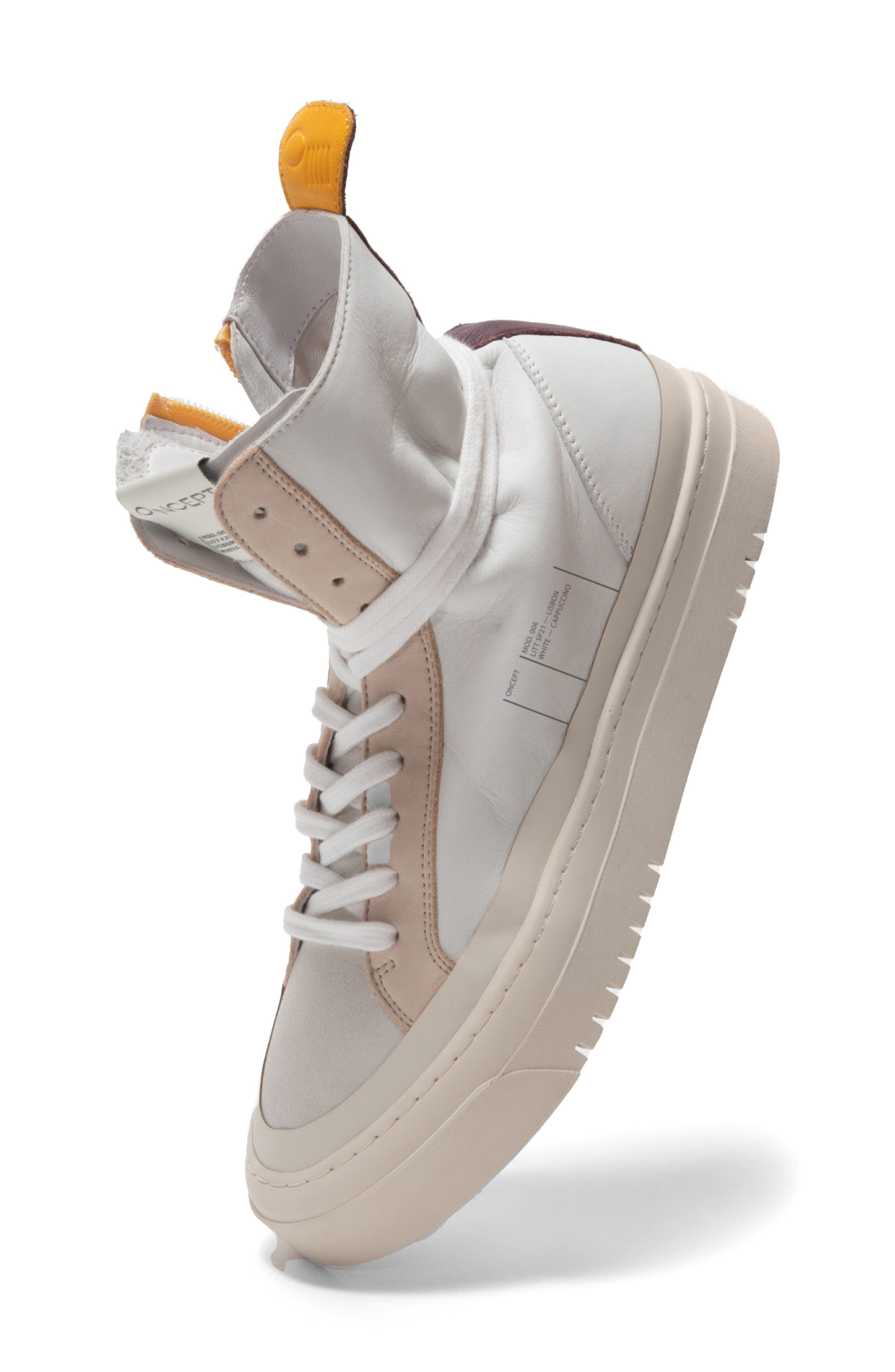Oncept Lisbon High Top Sneaker, Alternate, color, White Cloud - Cappuccino