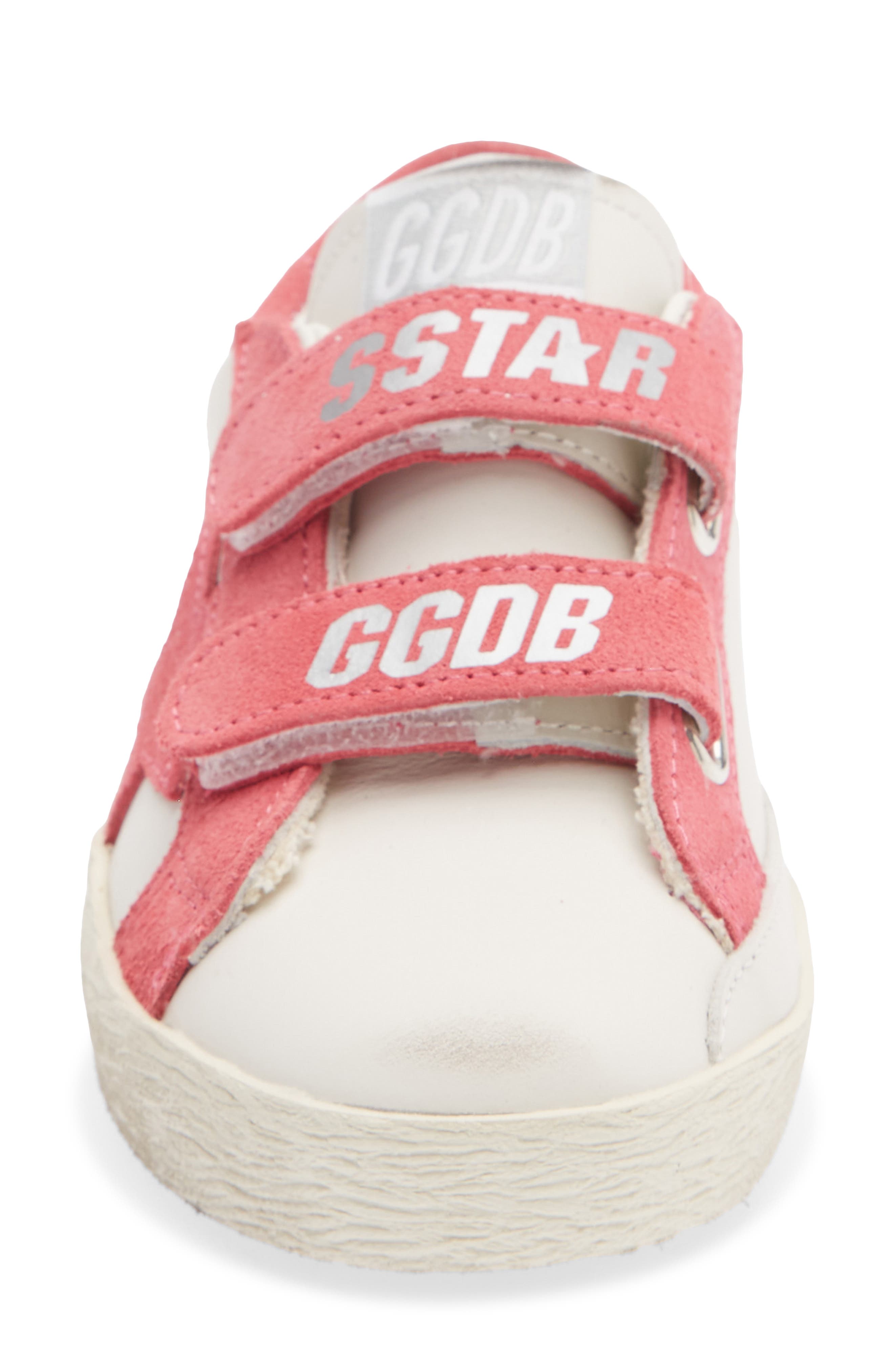 Kids' Old School Sneaker, Alternate, color, MILK/ HOT PINK