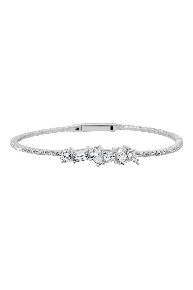 Luminous Flex Cubic Zirconia Bracelet, Main, color, PURE PLATINUM/ CLEAR STONE