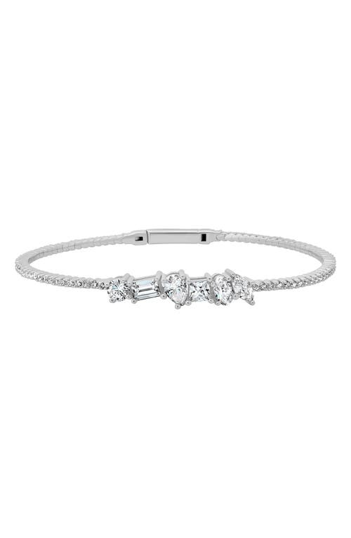 Crislu Luminous Flex Cubic Zirconia Bracelet In Silver