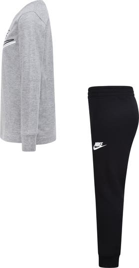 Kids' Swoosh Long Sleeve Tee & Fleece Joggers Set