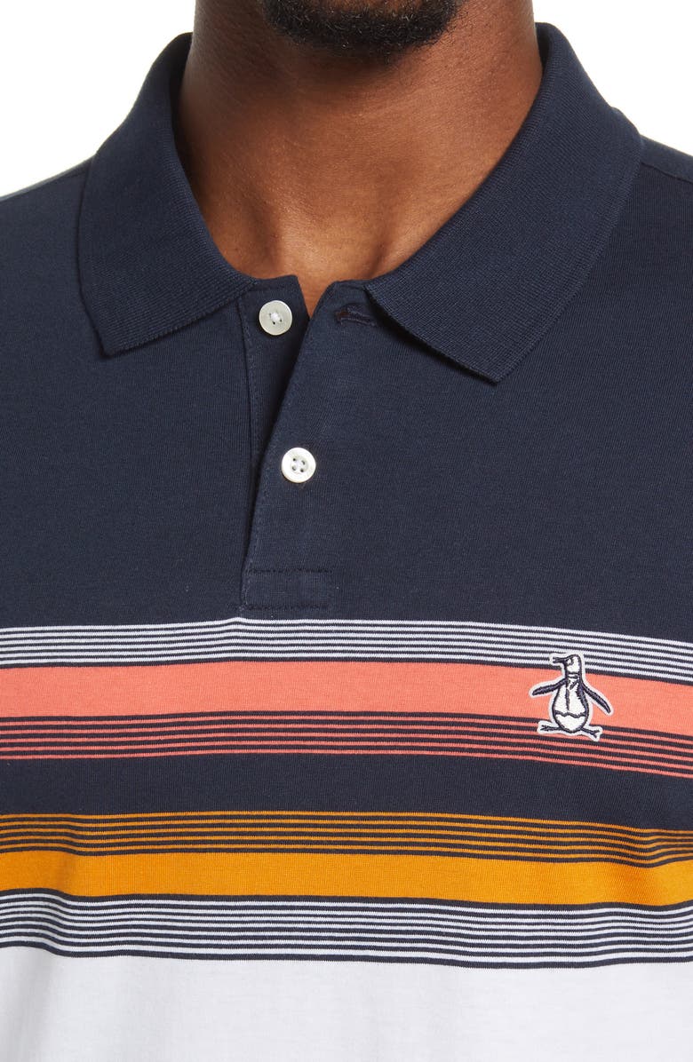 Original Penguin Stripe Colorblock Cotton Polo, Alternate, color,