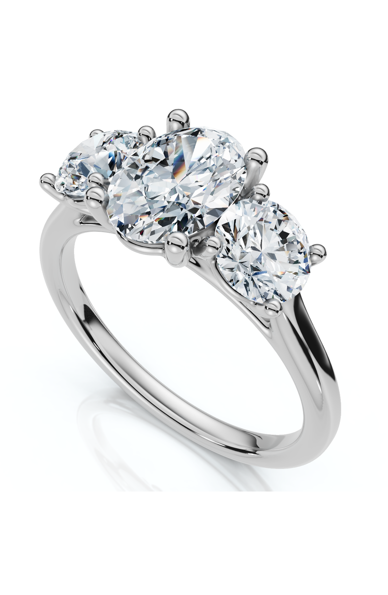 Bliss Diamond 2Ct TWW Oval Lab Grown 3-Stone Diamond Engagement Ring in or Gold, Alternate, color, 10K White Gold