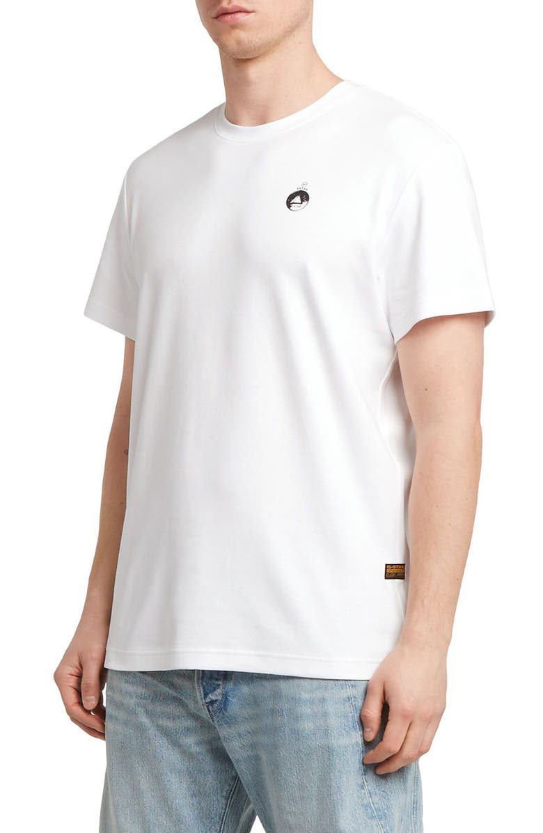 G-STAR Trims Back Organic Cotton Graphic T-Shirt, Alternate, color, White