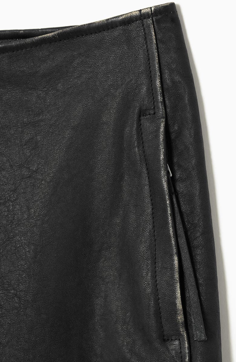COS Racer Paneled Leather Skirt, Alternate, color, 