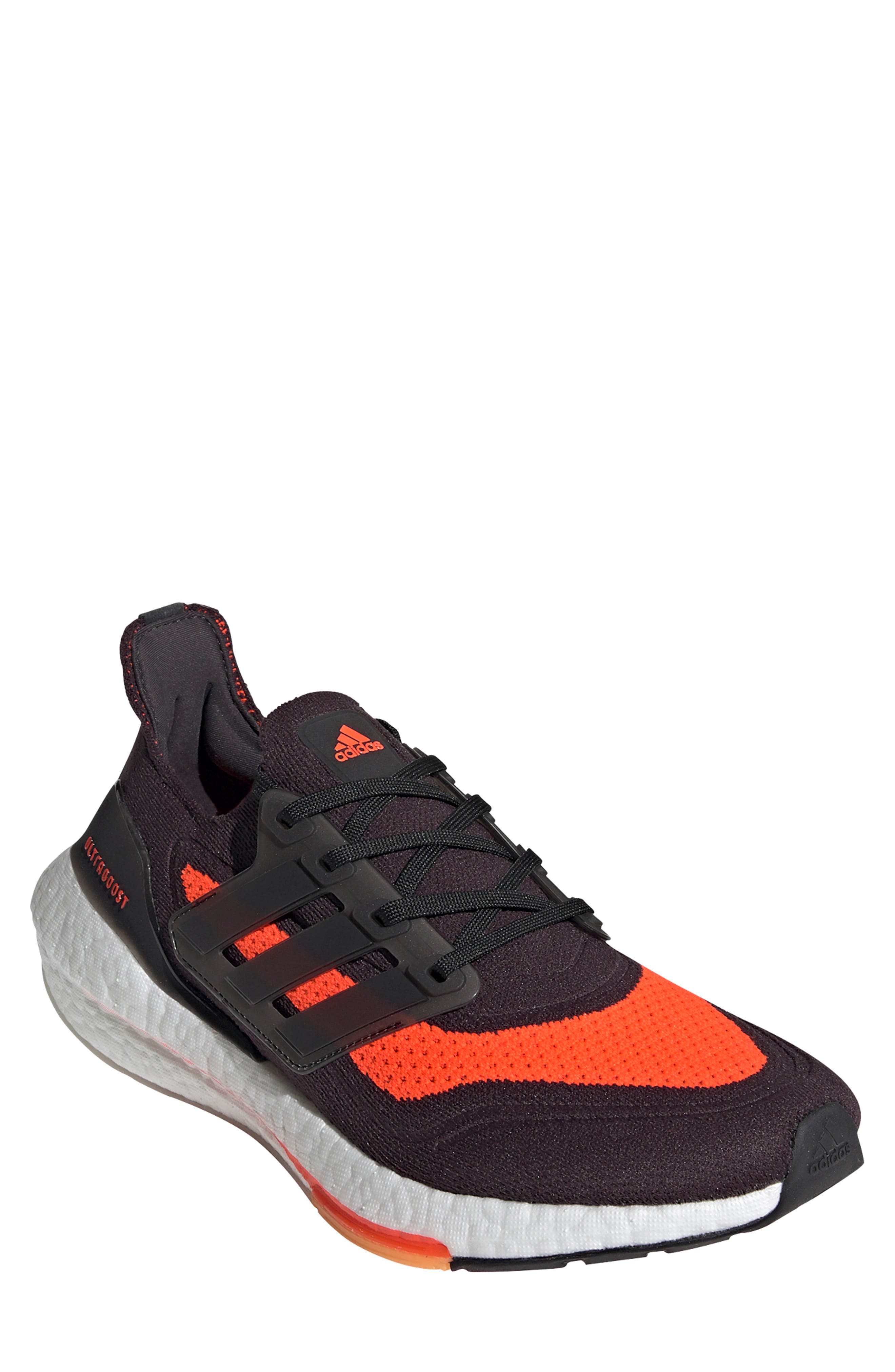UltraBoost 21 Running Shoe, Main, color, CARBON/ CORE BLACK/ SOLAR RED