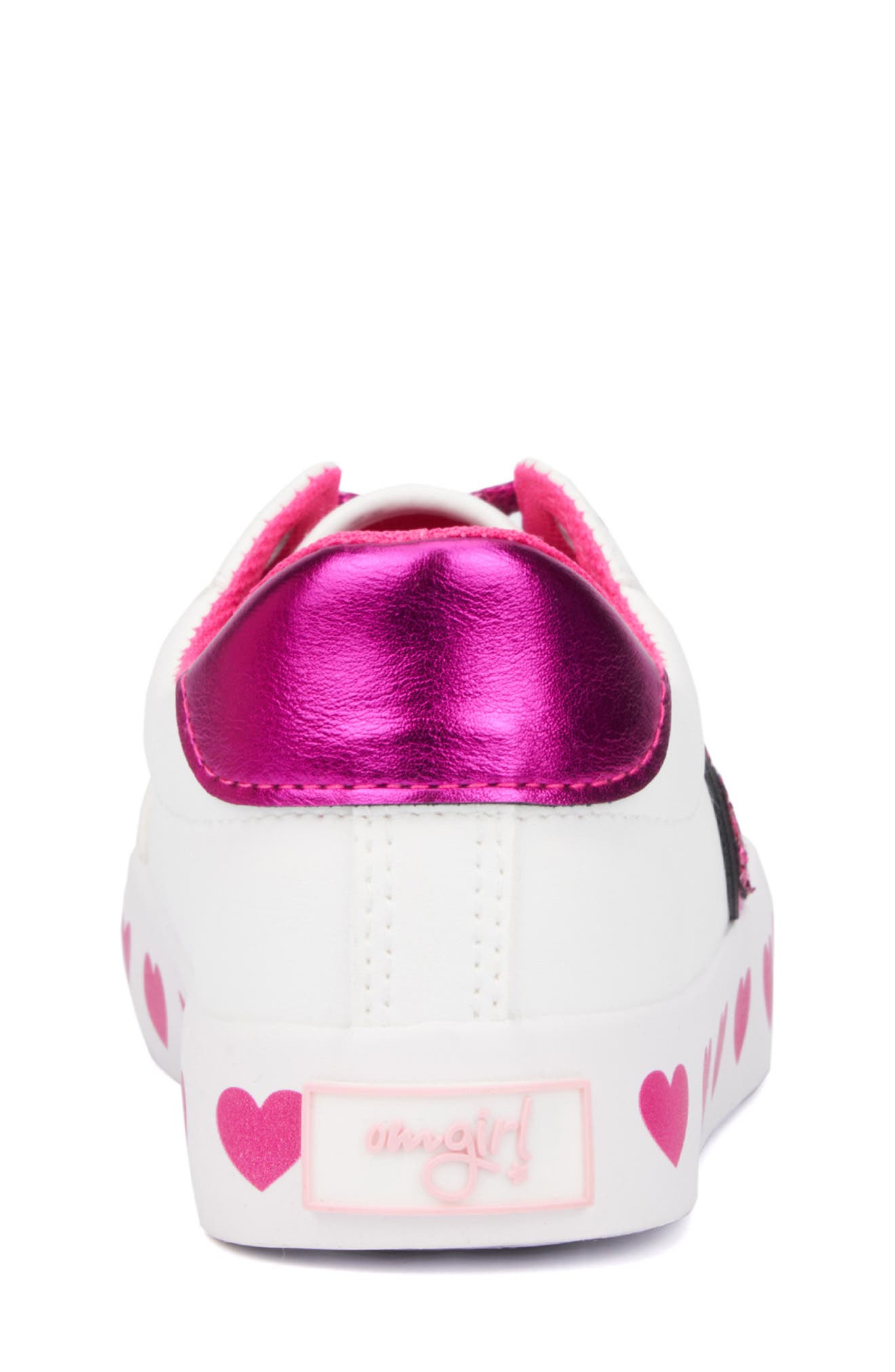 OLIVIA MILLER Kids' Metallic Heart Sneaker, Alternate, color, 