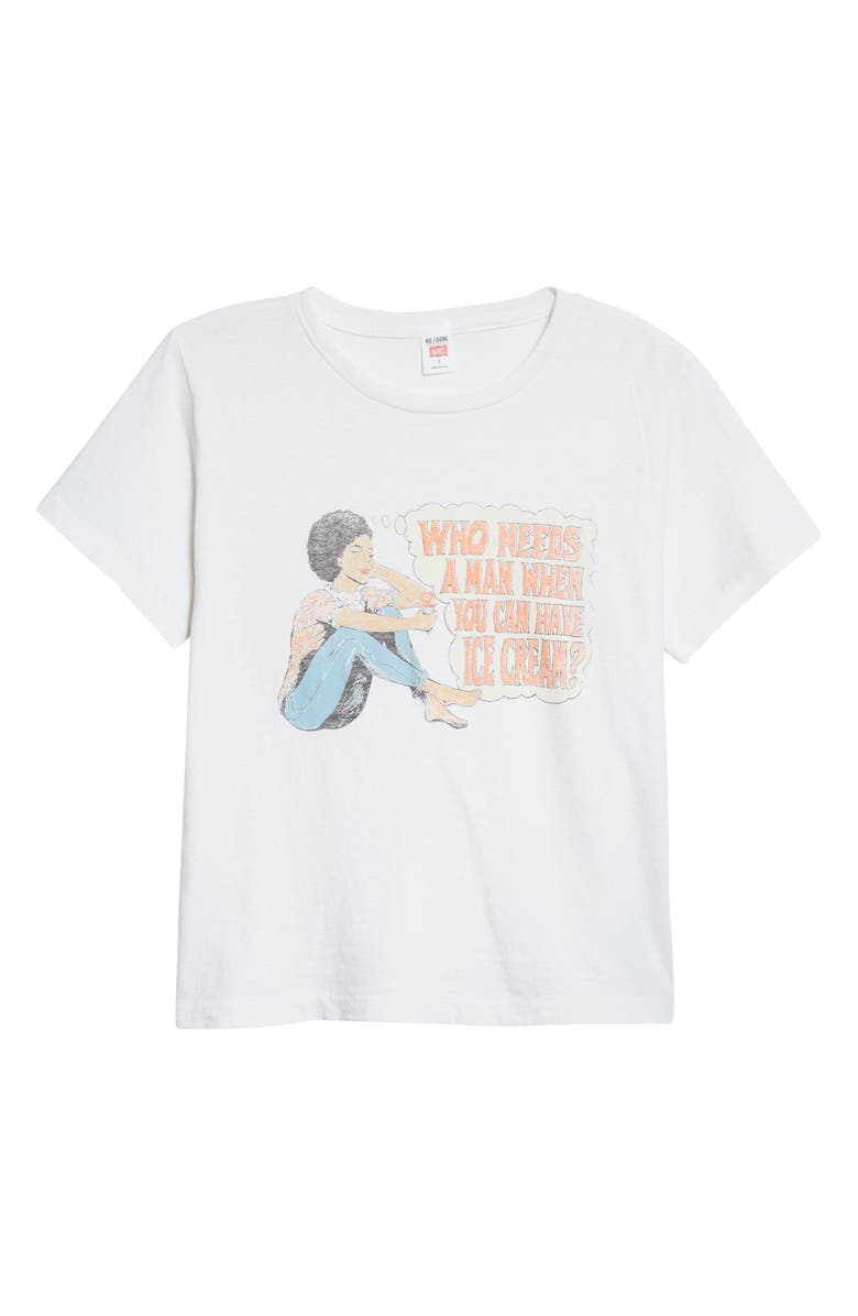 Re/Done Who Needs A Man Classic Graphic Tee, Alternate, color, 