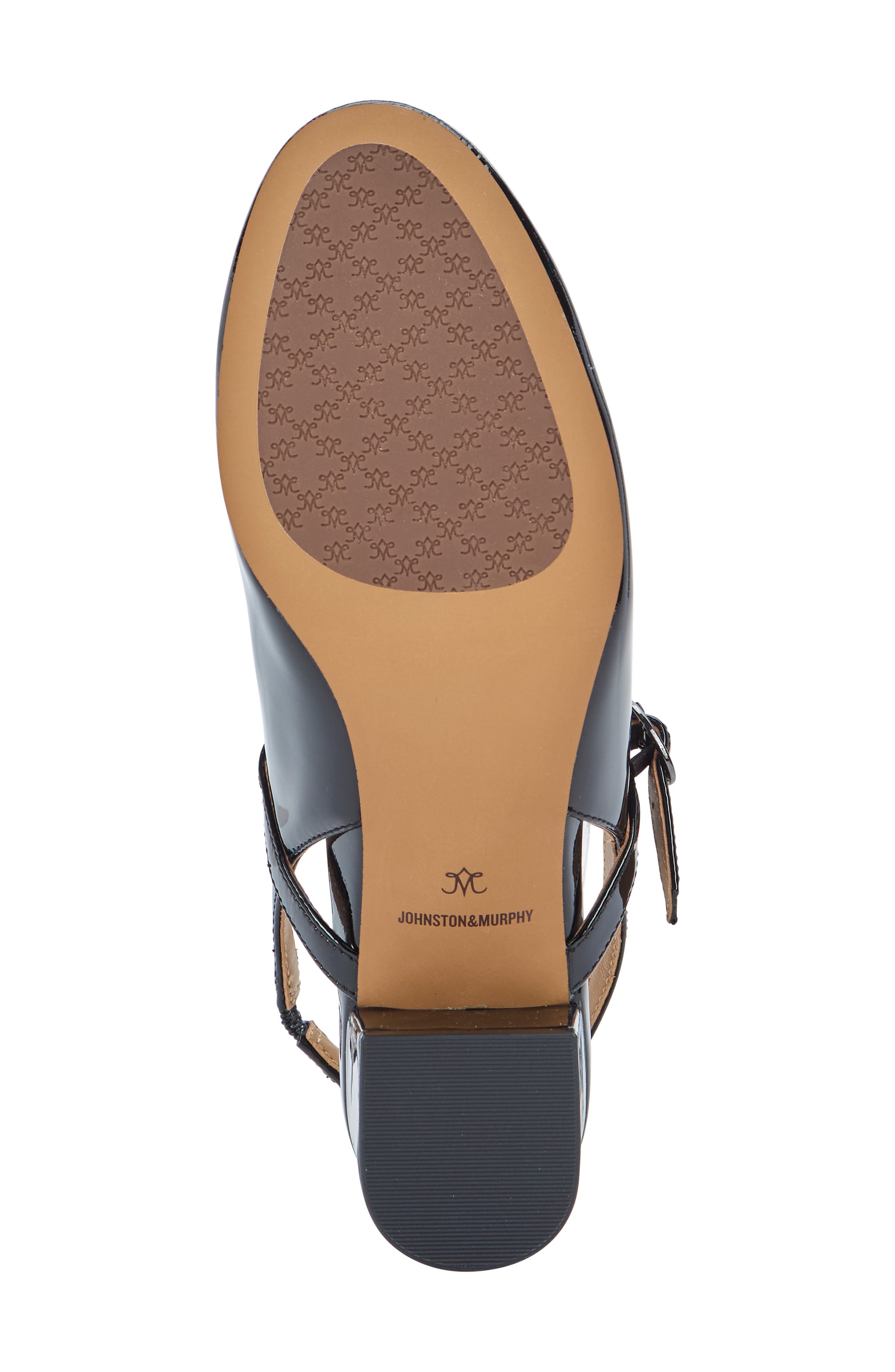 Johnston & Murphy Claire Mary Jane Slingback Flat, Alternate, color, Navy Plaid Black Leather