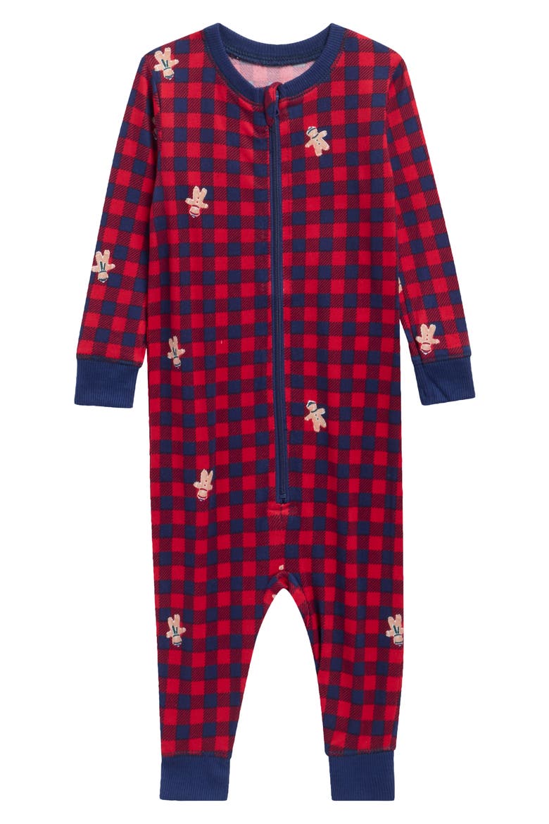 Kids' Matching Family Fitted One-Piece Pajamas, Main, color, GINGERBREAD CHK