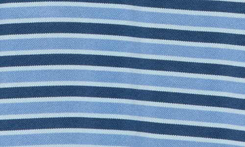 Brooks Brothers Stripe Knit Polo In Blue