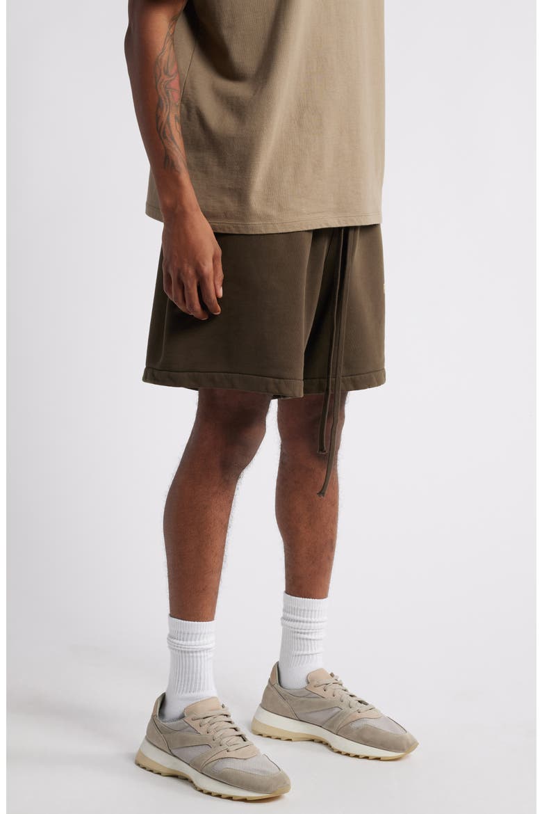 Cotton Blend Heavy Fleece Soccer Sweat Shorts, Alternate, color, BROWN