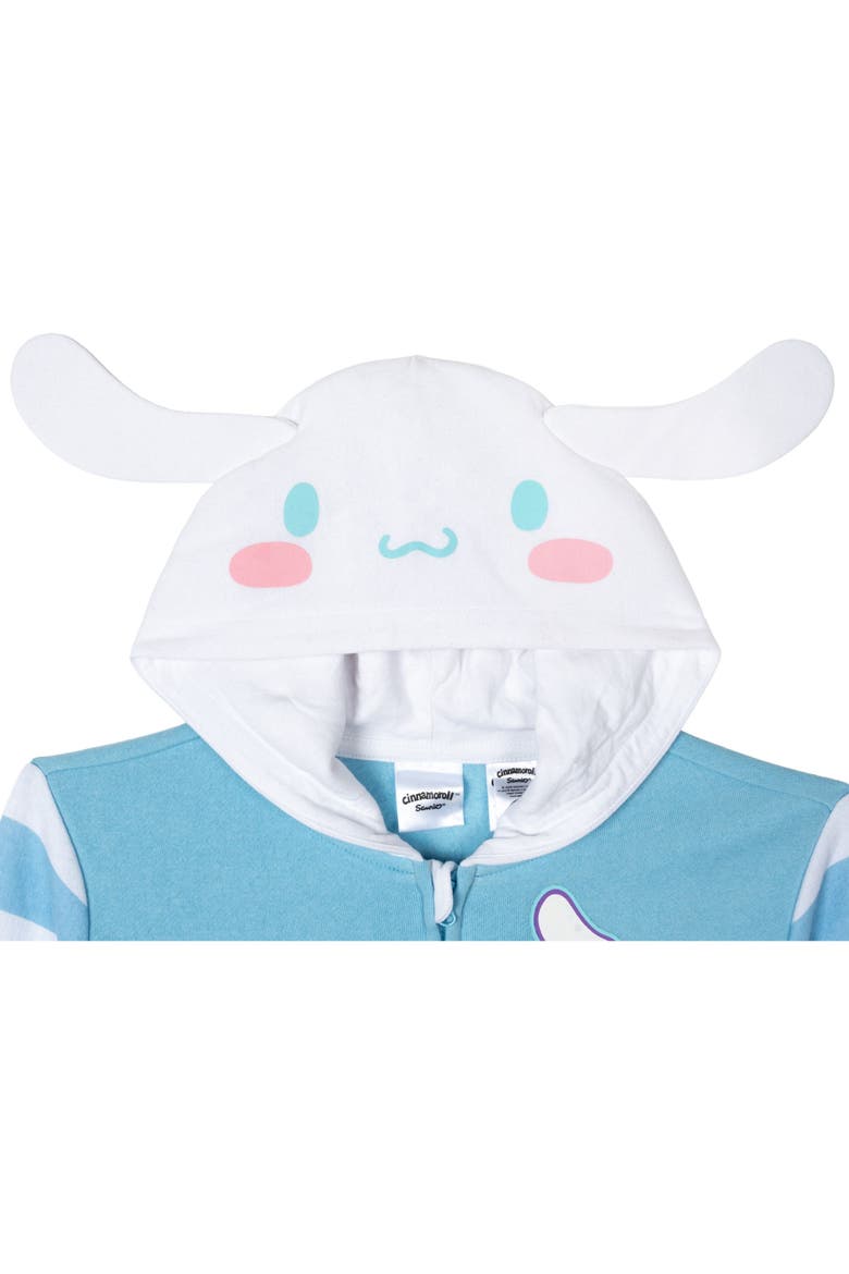 Hooded Ears Fleece Zip-Up Hoodie, Alternate, color, Cinnamoroll Blue
