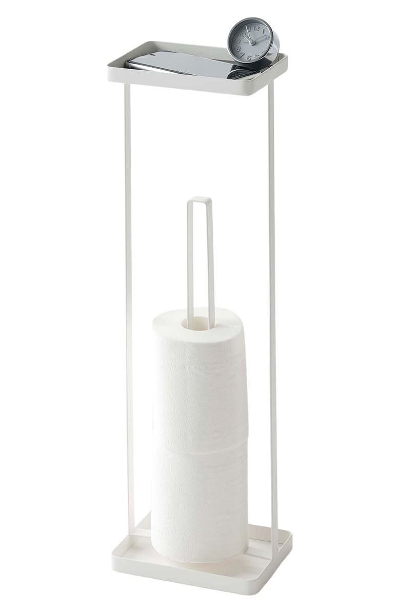 Yamazaki Toilet Paper Stand, Main, color, White