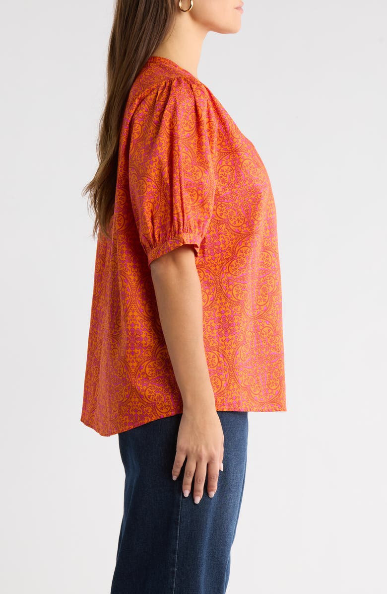 SUGARLIPS Debary Floral Print Top, Alternate, color, Flame-Orange