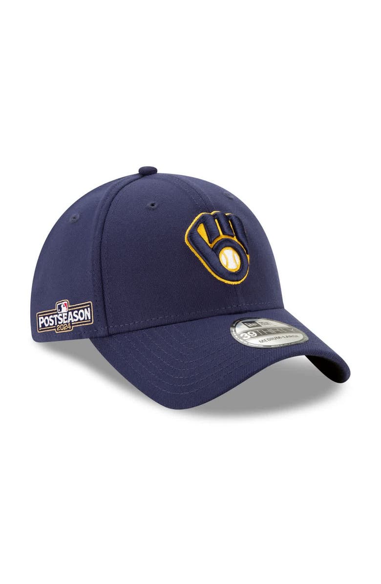 New Era Men's New Era Navy Milwaukee Brewers 2024 MLB Postseason Side Patch 39THIRTY Flex Hat, Alternate, color, 