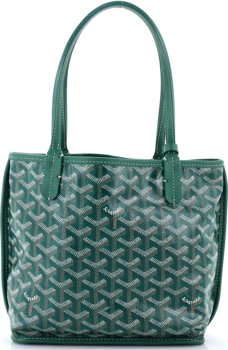 Pre-Owned Goyard Anjou Reversible Tote Coated Canvas Mini, Main, color, Green