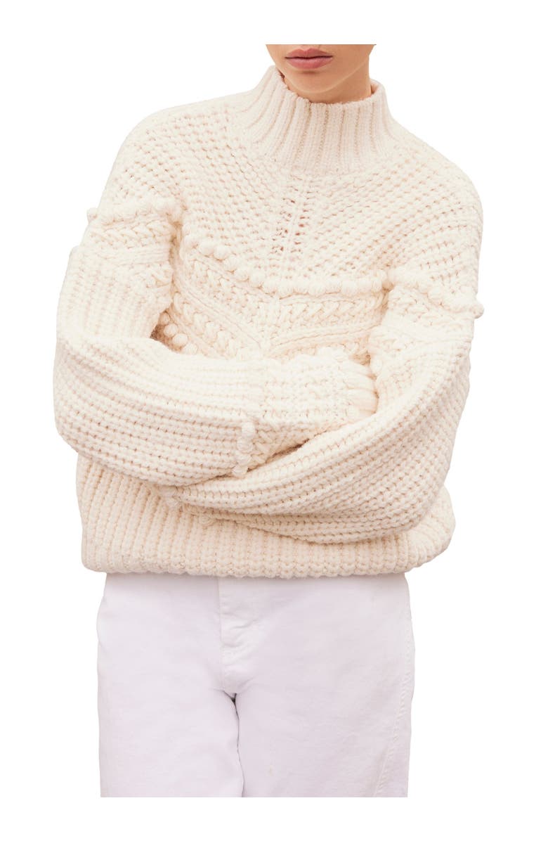 MINT VELVET Bobble Detail Knit Sweater, Main, color, Cream